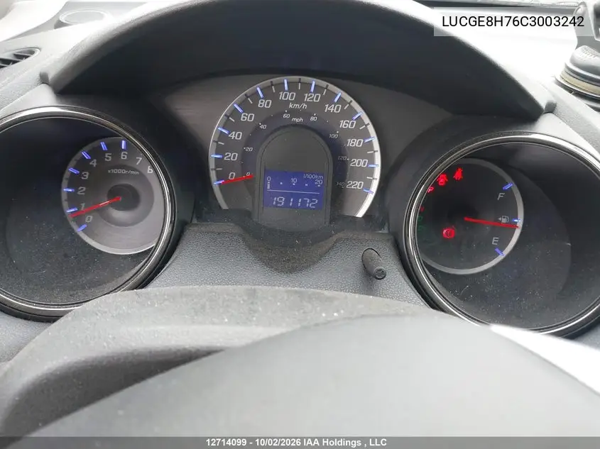 2012 HONDA FIT VIN LUCGE8H76C3003242 — фото 7
