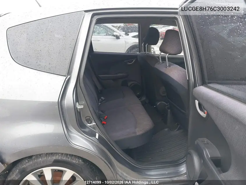 2012 HONDA FIT VIN LUCGE8H76C3003242 — фото 8