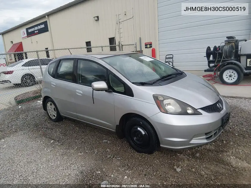 HONDA FIT 2012, VIN JHMGE8H30CS000519