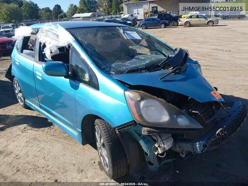 HONDA FIT 2012, VIN JHMGE8H55CC018915