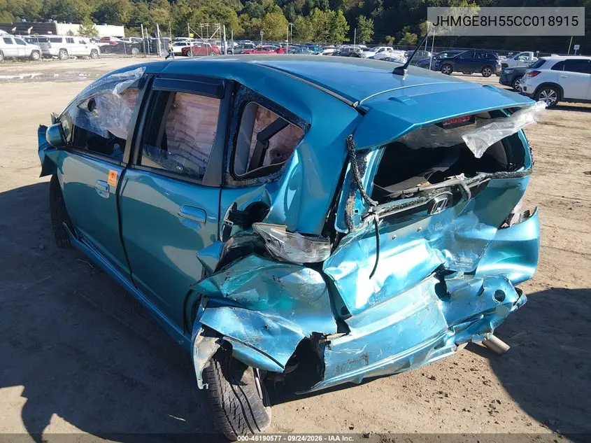 2012 HONDA FIT VIN JHMGE8H55CC018915 — фото 3