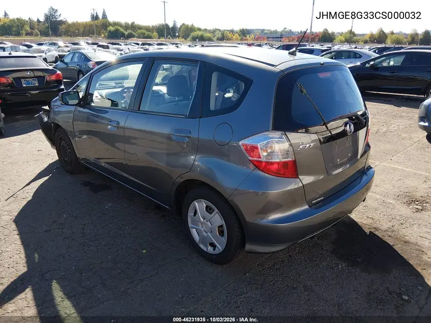 2012 HONDA FIT VIN JHMGE8G33CS000032 — фото 3
