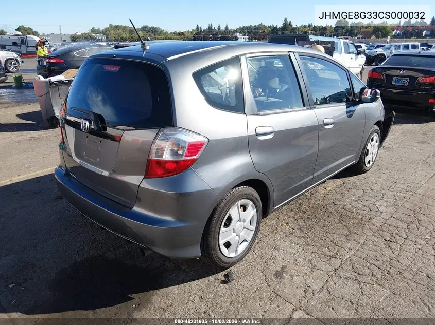 2012 HONDA FIT VIN JHMGE8G33CS000032 — фото 4