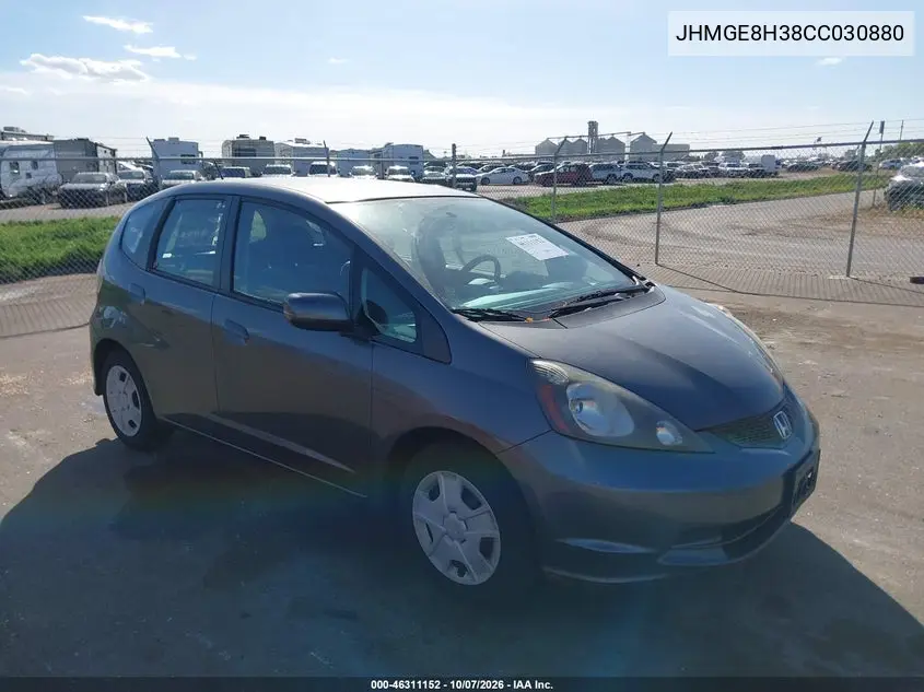 HONDA FIT 2012, VIN JHMGE8H38CC030880