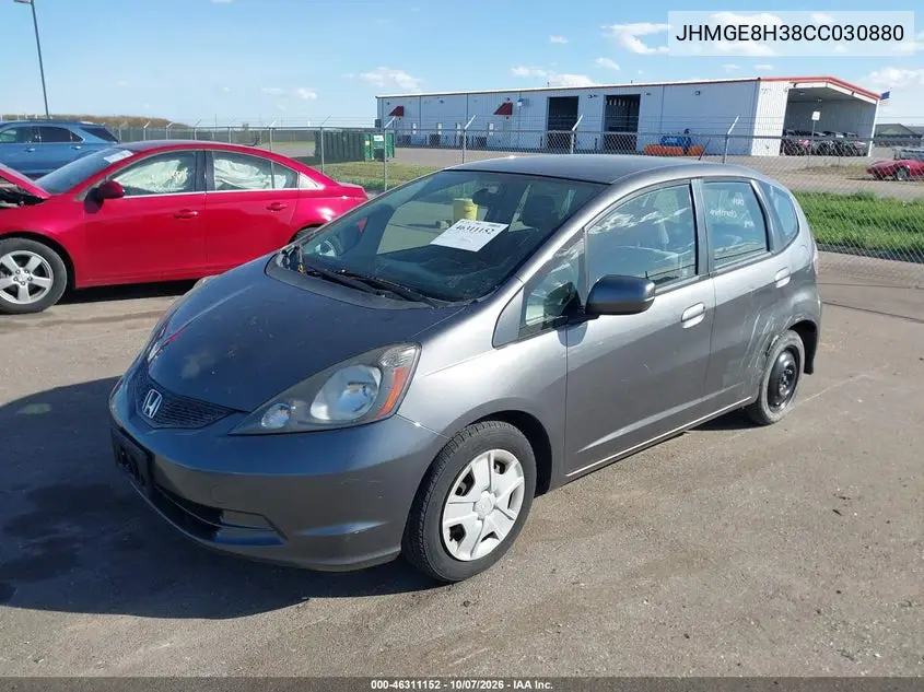 2012 HONDA FIT VIN JHMGE8H38CC030880 — фото 2