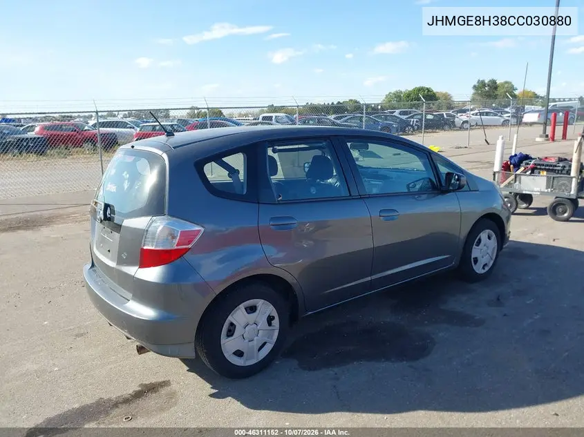 2012 HONDA FIT VIN JHMGE8H38CC030880 — фото 4