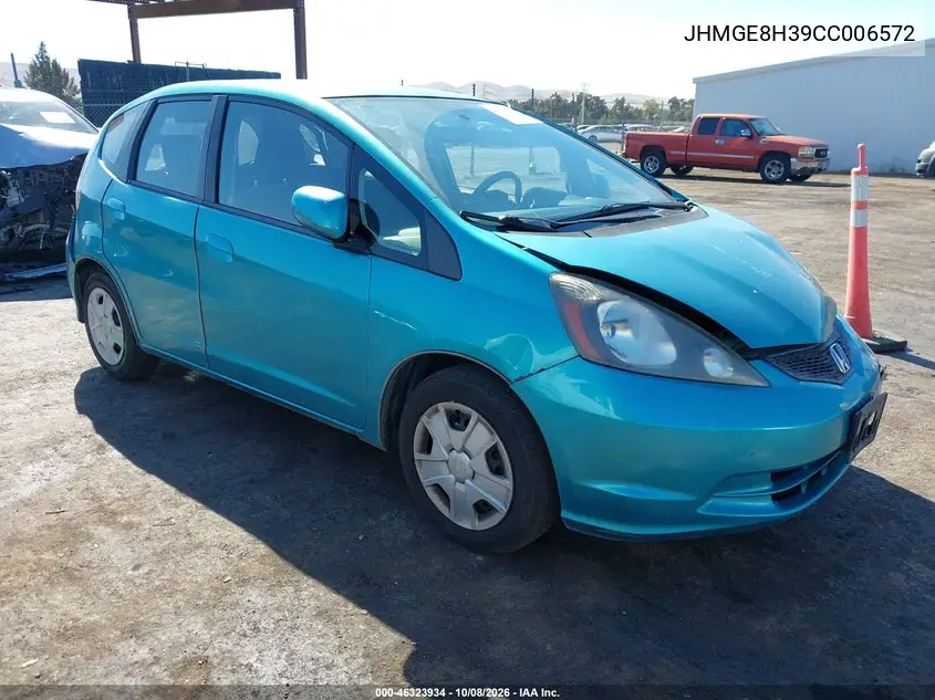 HONDA FIT 2012, VIN JHMGE8H39CC006572