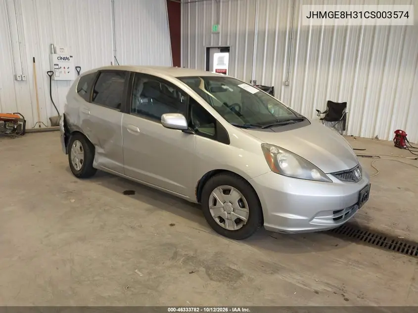 HONDA FIT 2012, VIN JHMGE8H31CS003574
