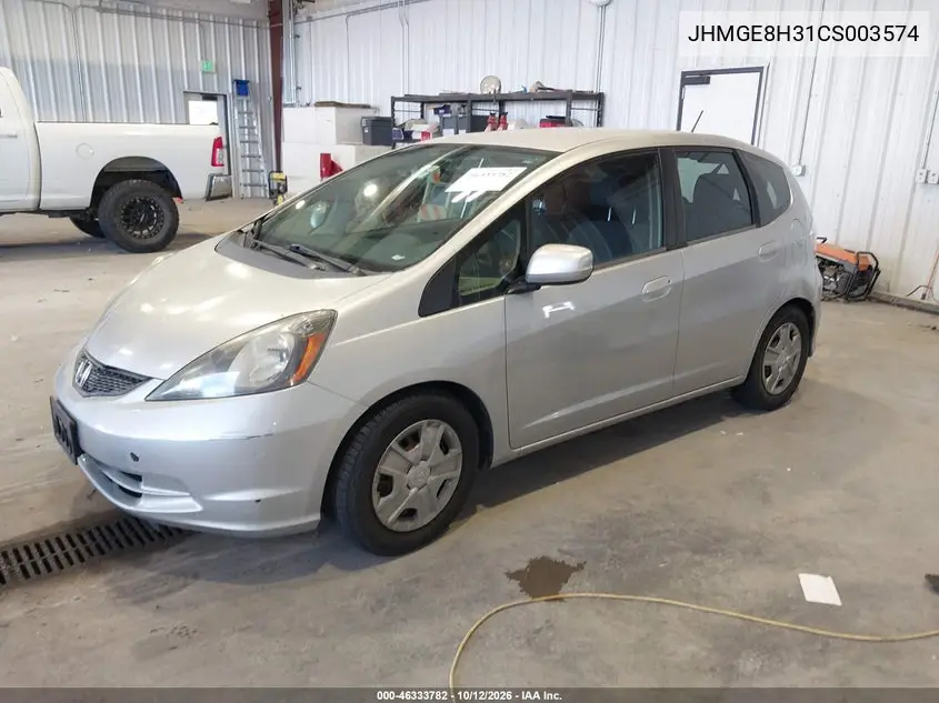 2012 HONDA FIT VIN JHMGE8H31CS003574 — фото 2