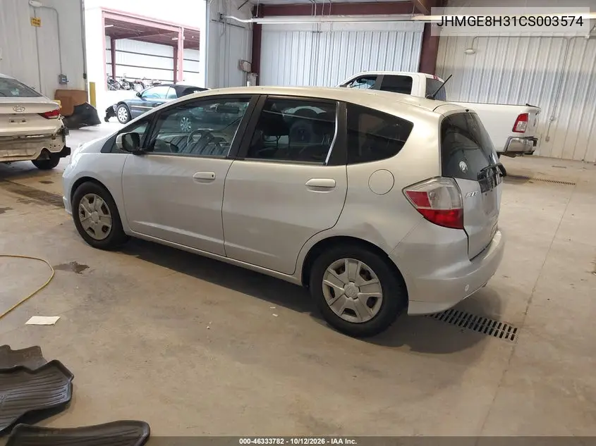 2012 HONDA FIT VIN JHMGE8H31CS003574 — фото 3