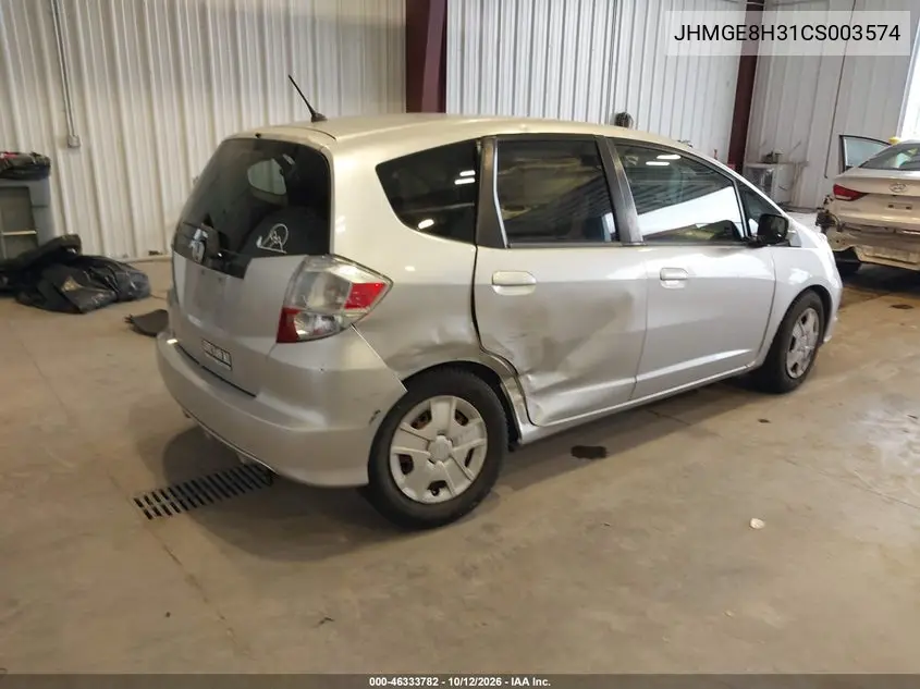 2012 HONDA FIT VIN JHMGE8H31CS003574 — фото 4