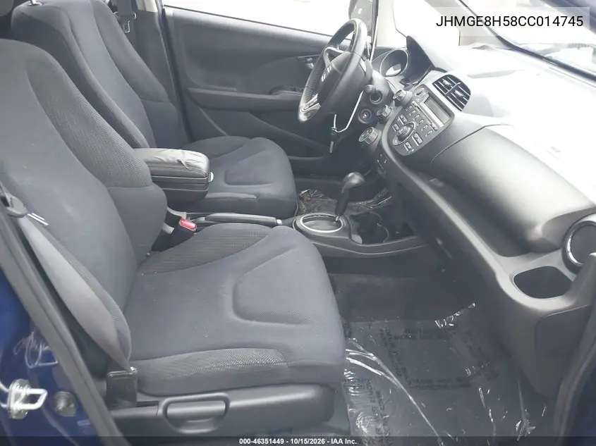 2012 HONDA FIT VIN JHMGE8H58CC014745 — фото 5