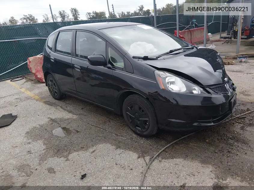 HONDA FIT 2012, VIN JHMGE8H39CC036221