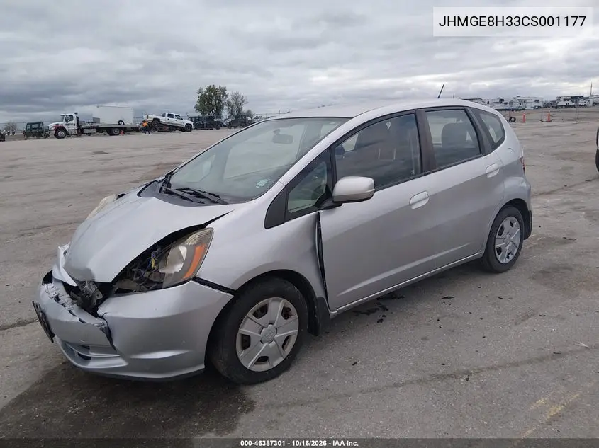 2012 HONDA FIT VIN JHMGE8H33CS001177 — фото 2