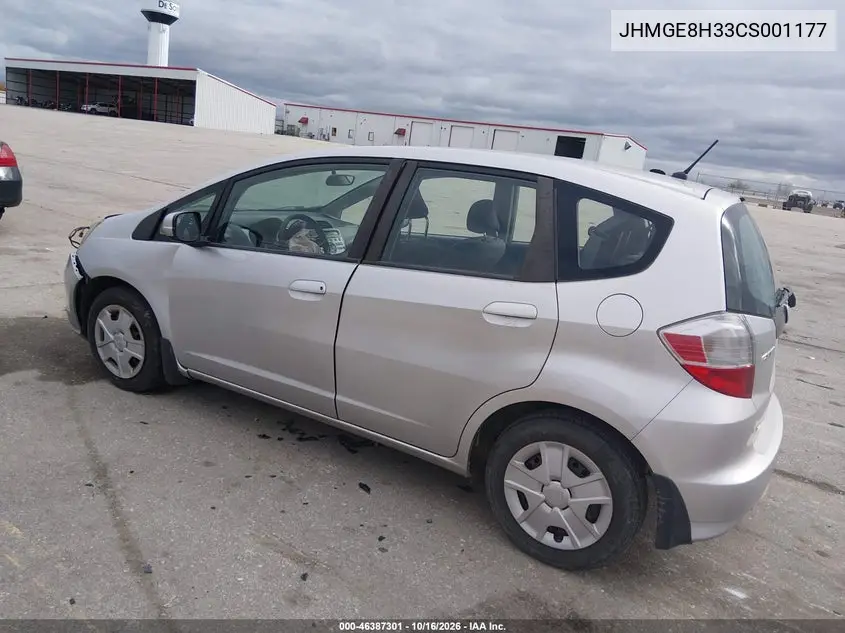 2012 HONDA FIT VIN JHMGE8H33CS001177 — фото 3