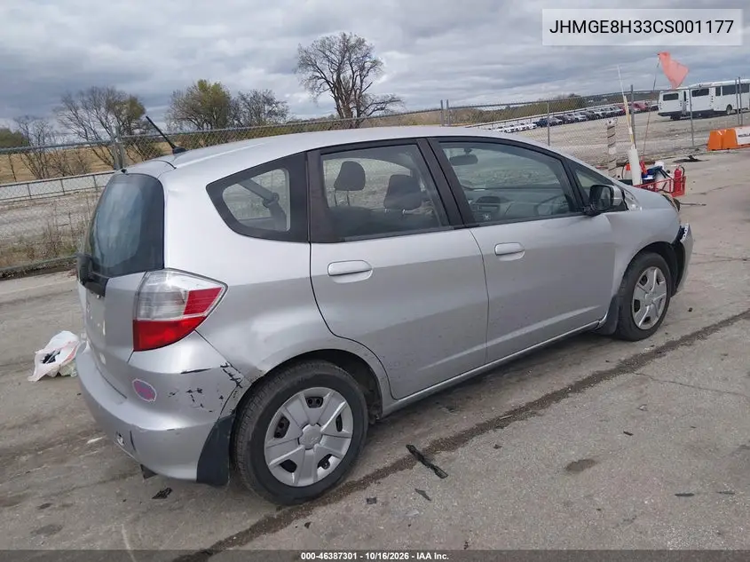 2012 HONDA FIT VIN JHMGE8H33CS001177 — фото 4
