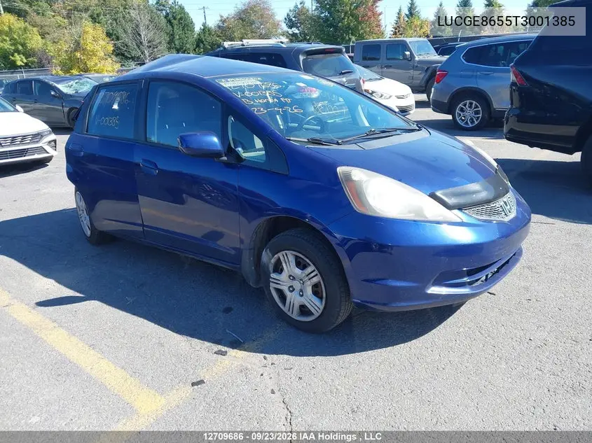 HONDA FIT 2013, VIN LUCGE8655T3001385
