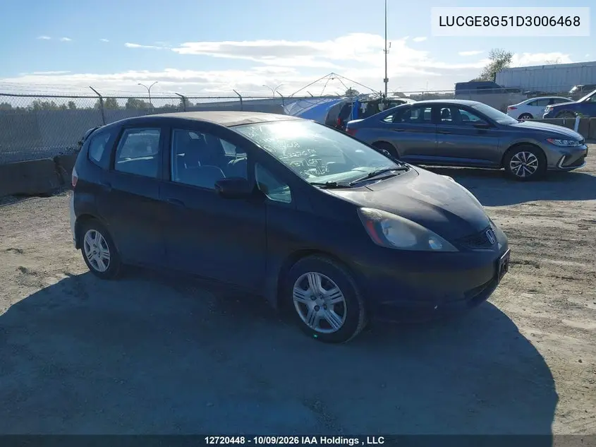 HONDA FIT 2013, VIN LUCGE8G51D3006468