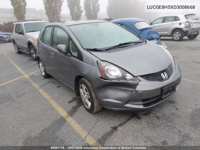 HONDA FIT 2013, VIN LUCGE8H5XD3008668