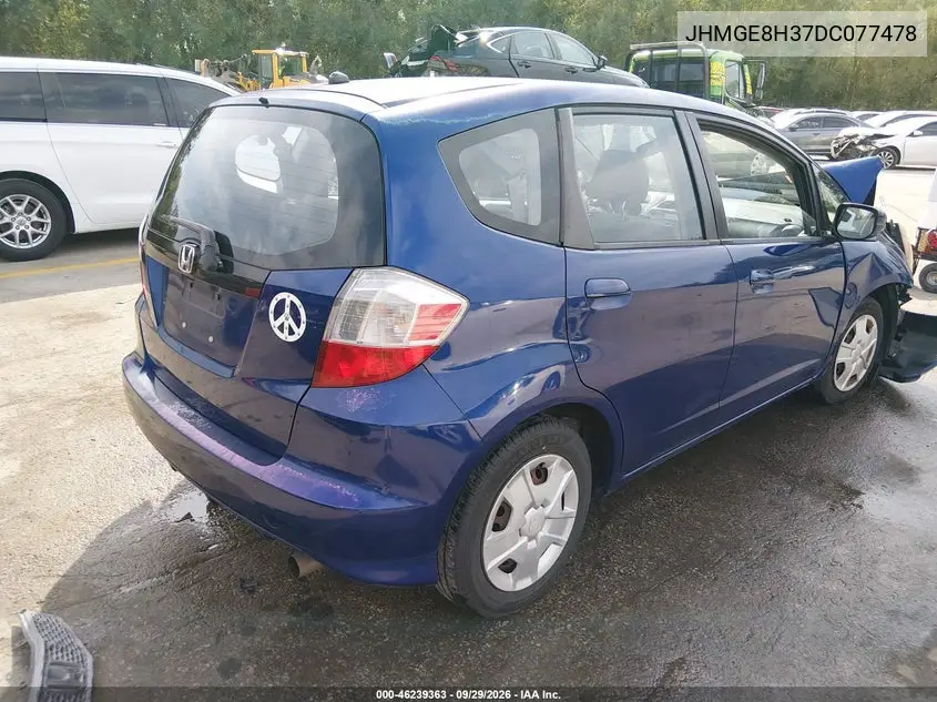 2013 HONDA FIT VIN JHMGE8H37DC077478 — фото 4