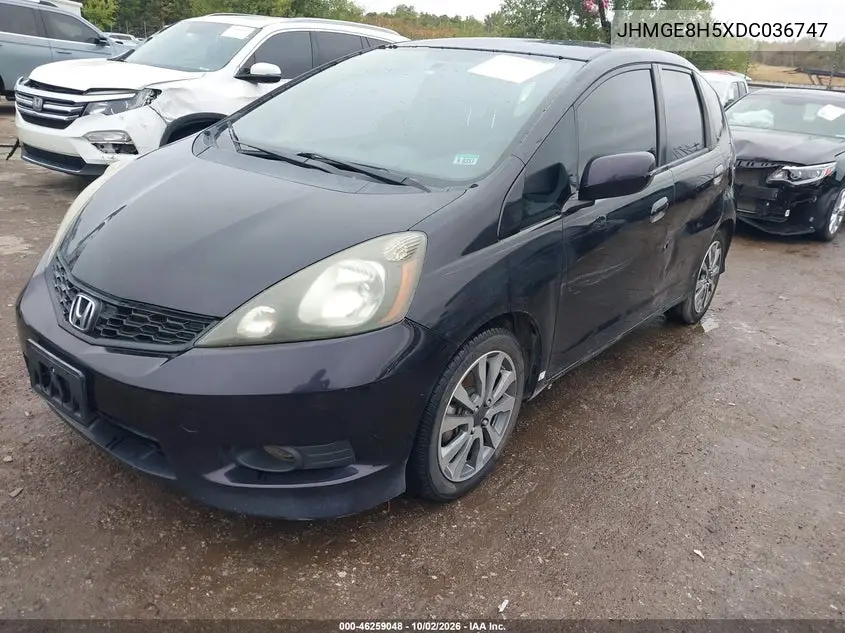 2013 HONDA FIT VIN JHMGE8H5XDC036747 — фото 2