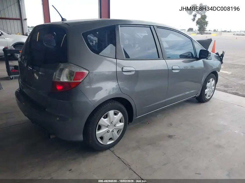 2013 HONDA FIT VIN JHMGE8H34DC008196 — фото 4