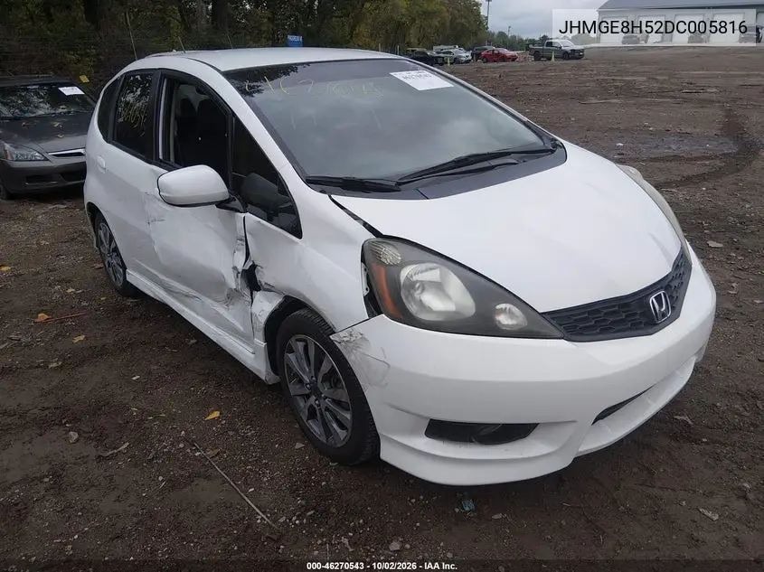 HONDA FIT 2013, VIN JHMGE8H52DC005816