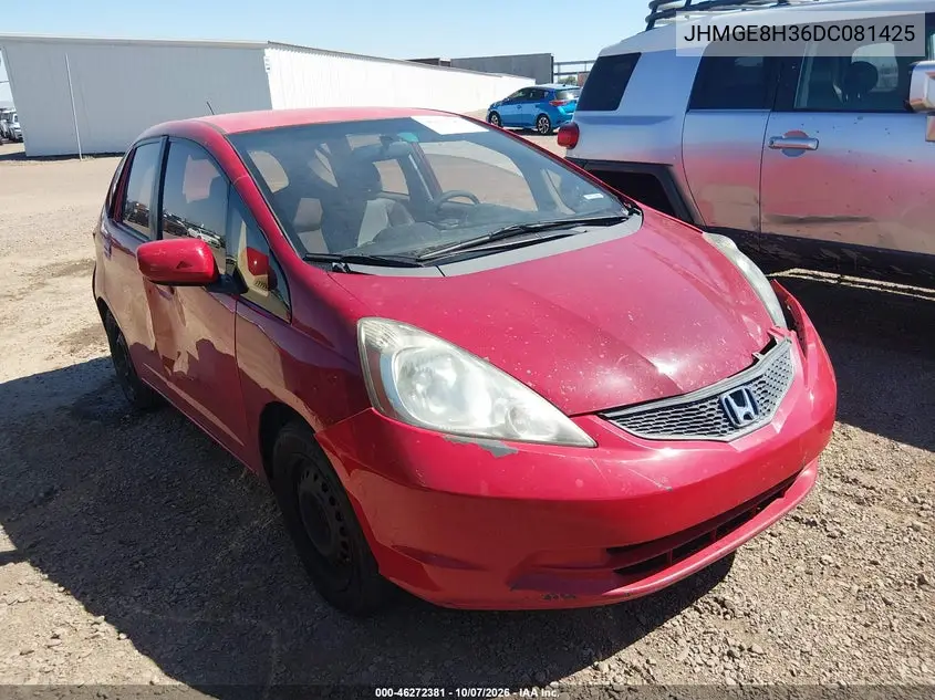 HONDA FIT 2013, VIN JHMGE8H36DC081425