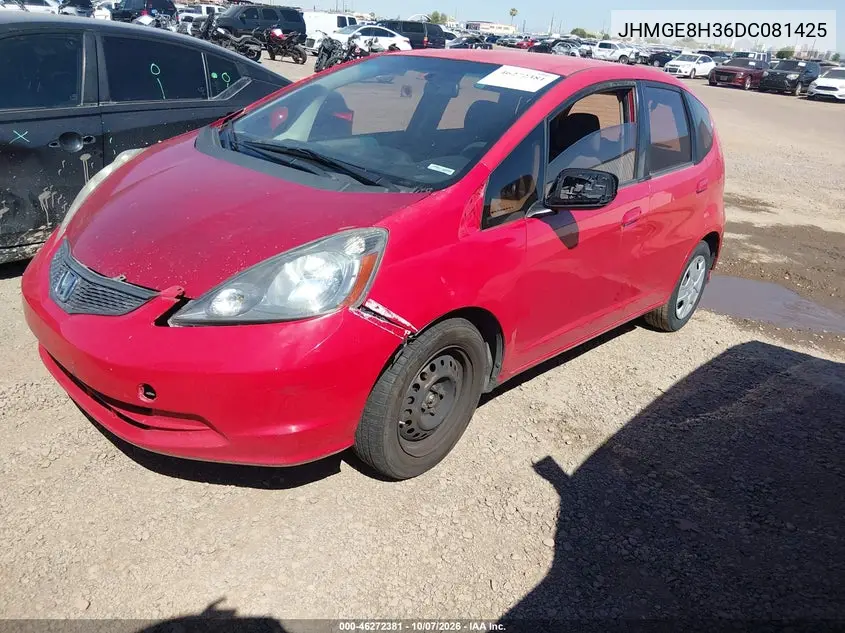 2013 HONDA FIT VIN JHMGE8H36DC081425 — фото 2