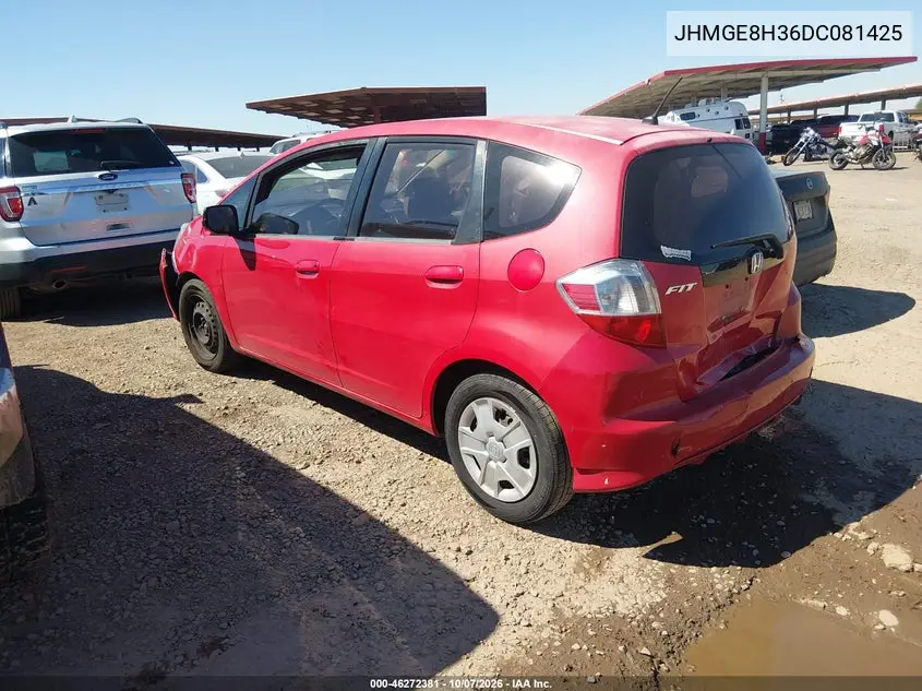 2013 HONDA FIT VIN JHMGE8H36DC081425 — фото 3