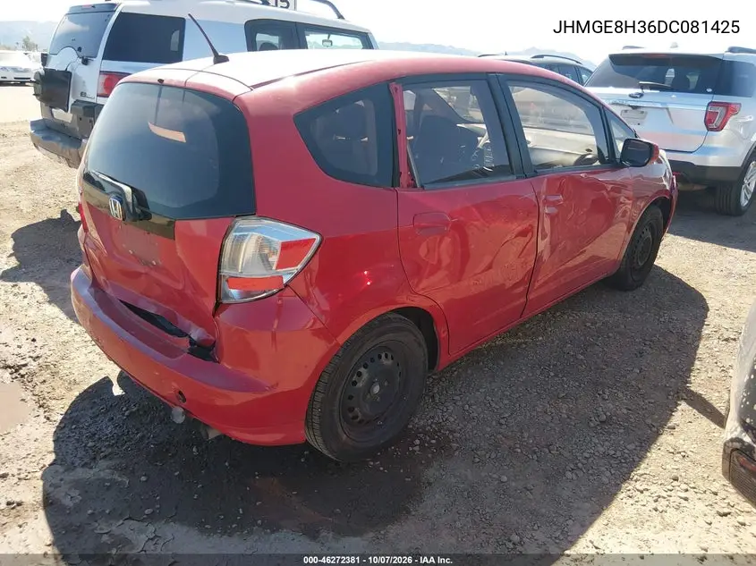 2013 HONDA FIT VIN JHMGE8H36DC081425 — фото 4