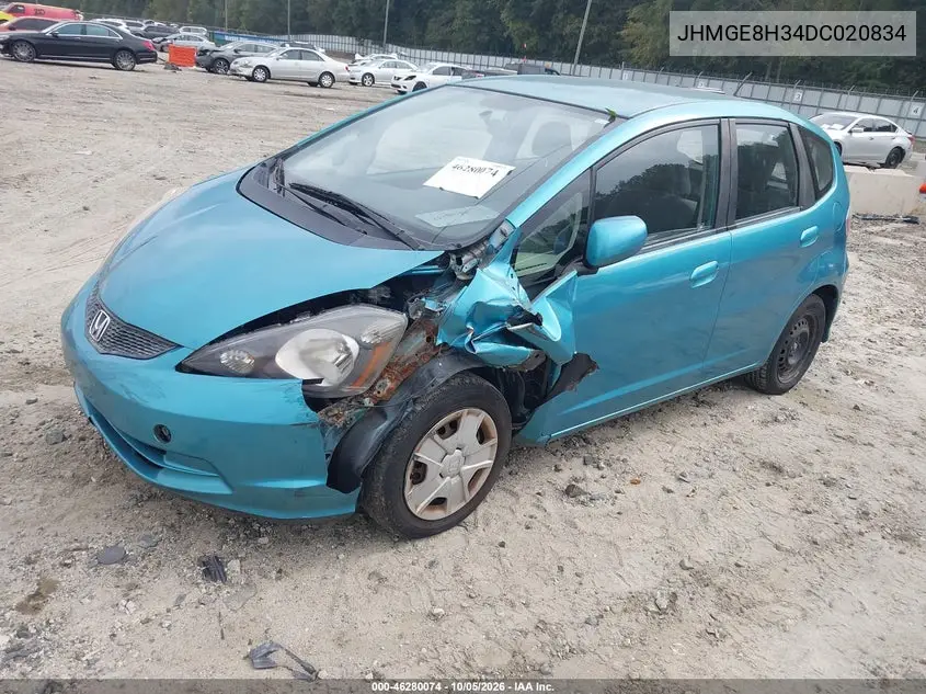 2013 HONDA FIT VIN JHMGE8H34DC020834 — фото 2