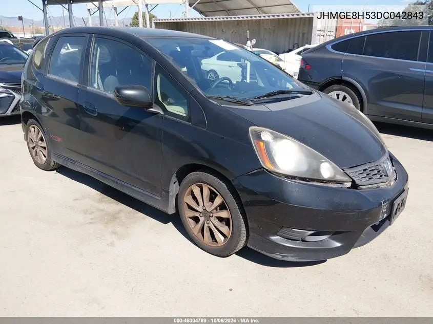 HONDA FIT 2013, VIN JHMGE8H53DC042843