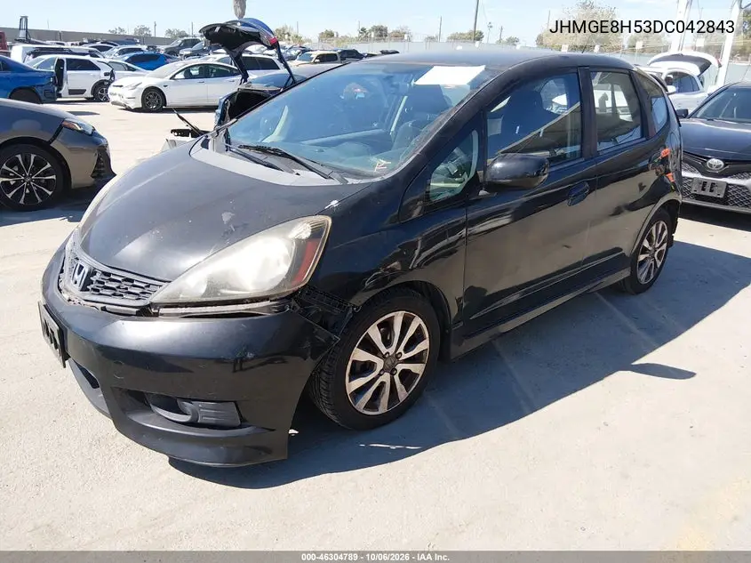 2013 HONDA FIT VIN JHMGE8H53DC042843 — фото 2