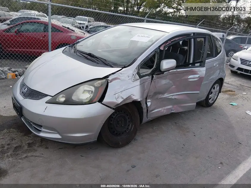 2013 HONDA FIT VIN JHMGE8H36DC071803 — фото 2