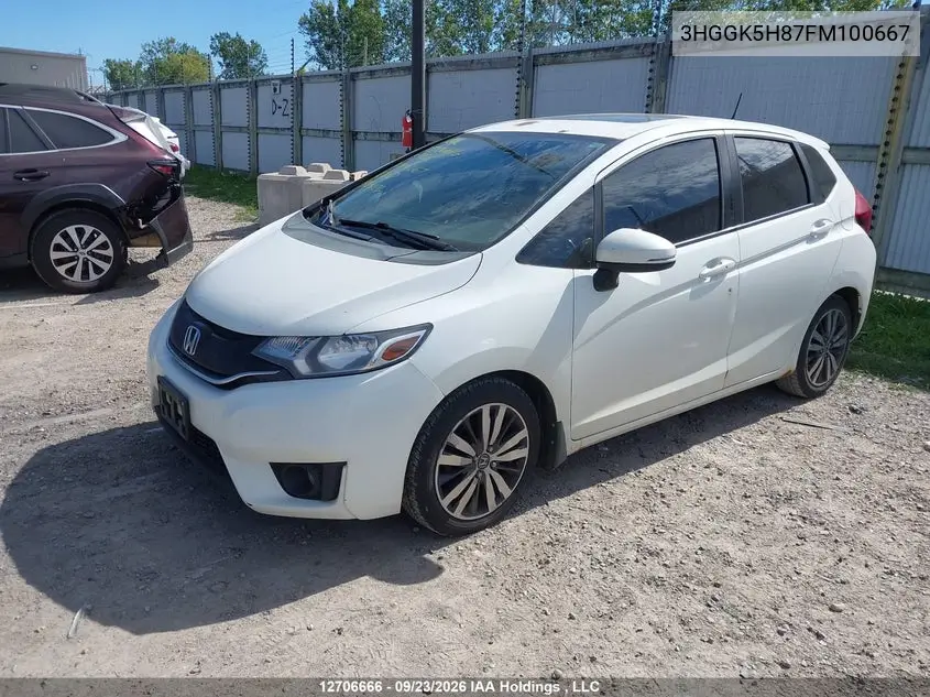 2015 HONDA FIT VIN 3HGGK5H87FM100667 — фото 2
