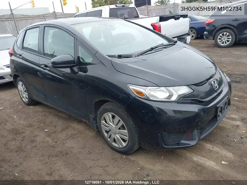 HONDA FIT 2015, VIN 3HGGK5H59FM102734