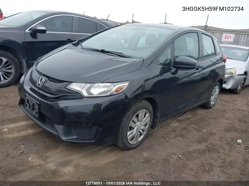 2015 HONDA FIT VIN 3HGGK5H59FM102734 — фото 2