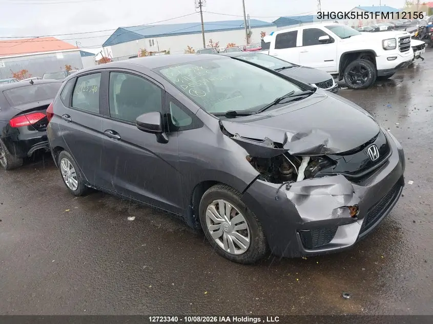 HONDA FIT 2015, VIN 3HGGK5H51FM112156
