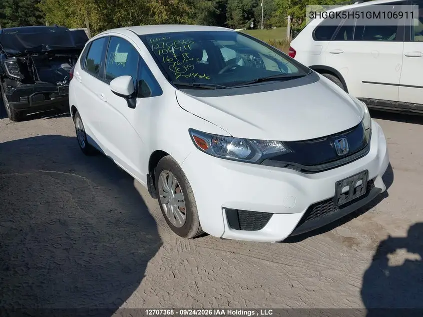 HONDA FIT 2016, VIN 3HGGK5H51GM106911