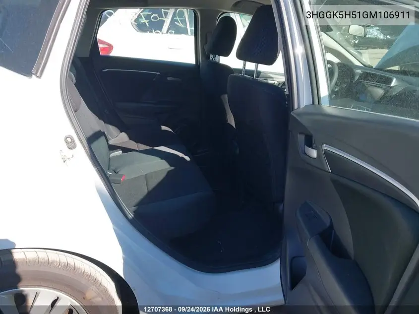 2016 HONDA FIT VIN 3HGGK5H51GM106911 — фото 8