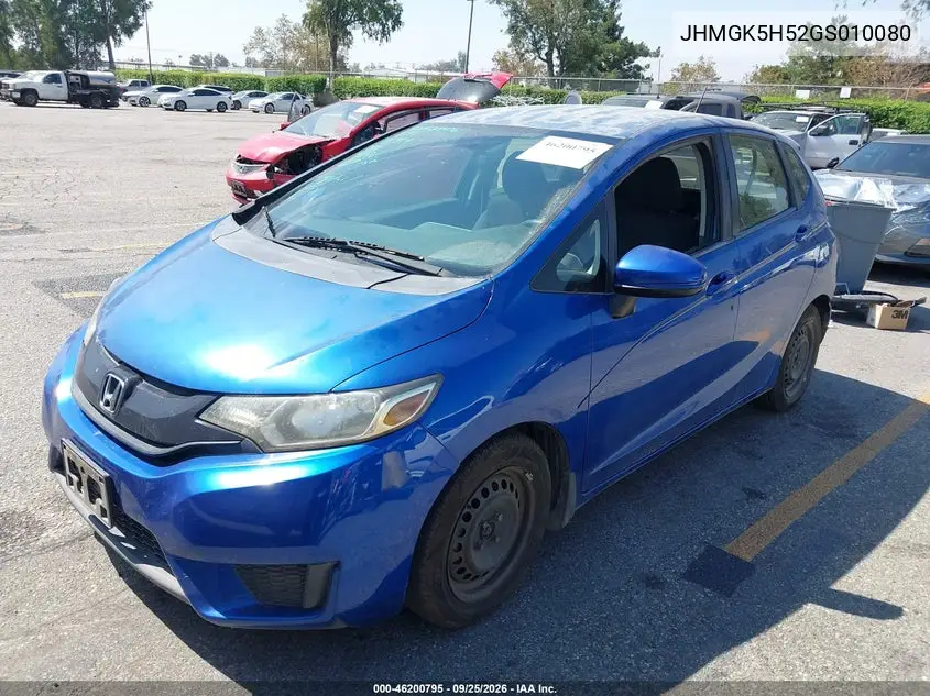 2016 HONDA FIT VIN JHMGK5H52GS010080 — фото 2