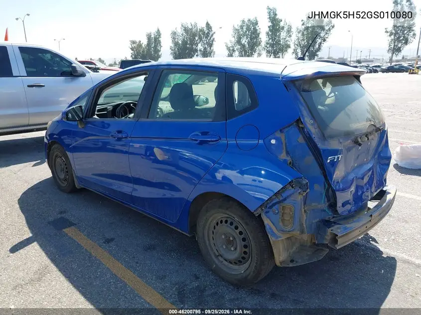 2016 HONDA FIT VIN JHMGK5H52GS010080 — фото 3