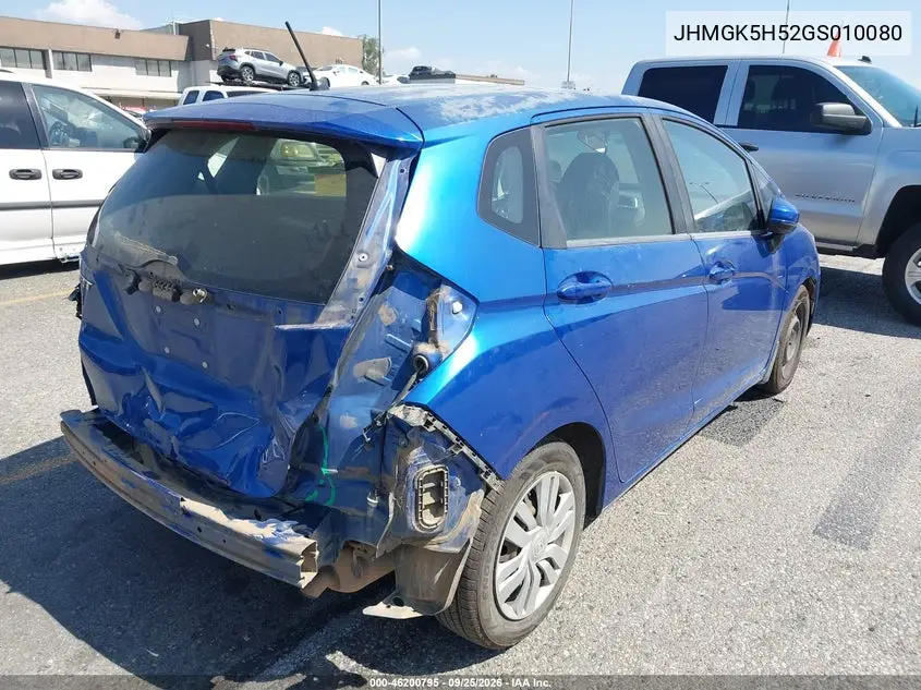 2016 HONDA FIT VIN JHMGK5H52GS010080 — фото 4