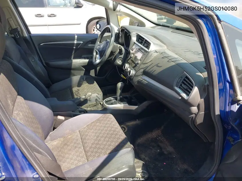 2016 HONDA FIT VIN JHMGK5H52GS010080 — фото 5