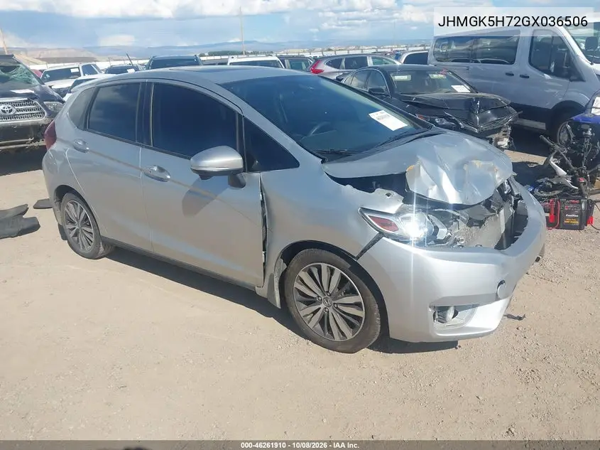 HONDA FIT 2016, VIN JHMGK5H72GX036506