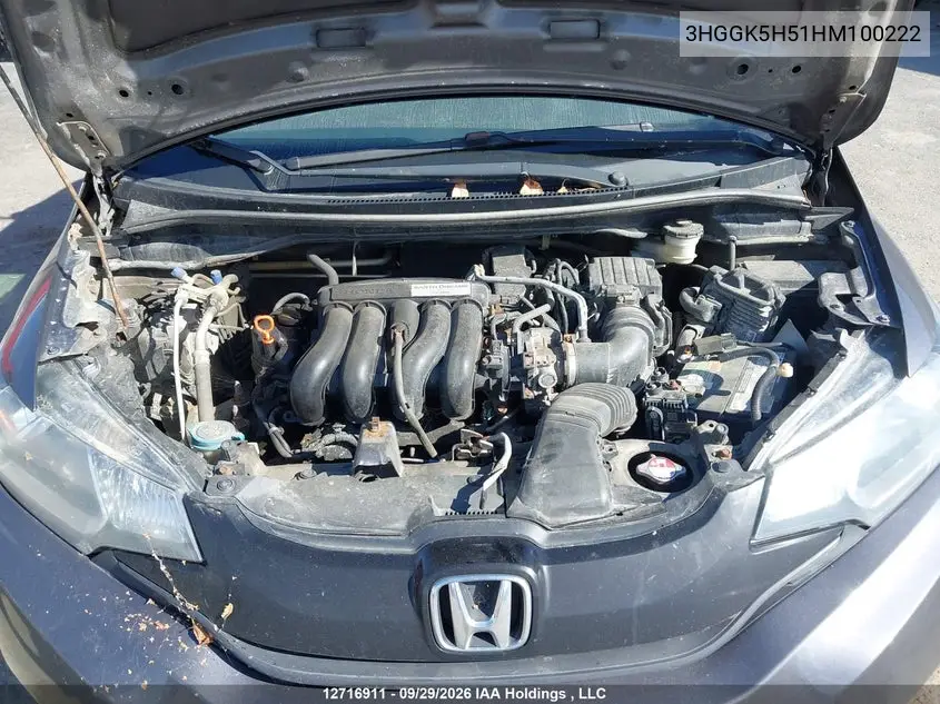 2017 HONDA FIT VIN 3HGGK5H51HM100222 — фото 10