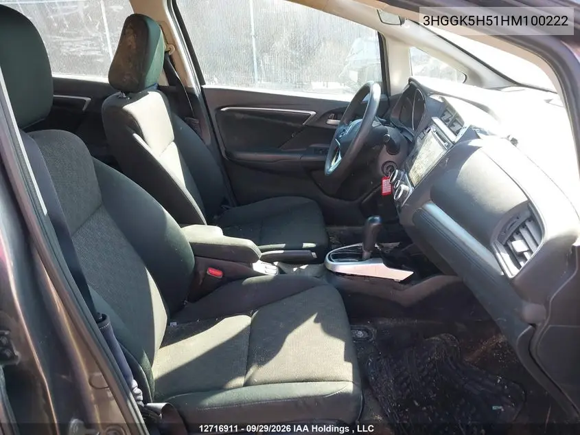 2017 HONDA FIT VIN 3HGGK5H51HM100222 — фото 5