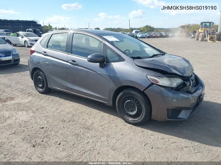 HONDA FIT 2017, VIN JHMGK5H58HS019190
