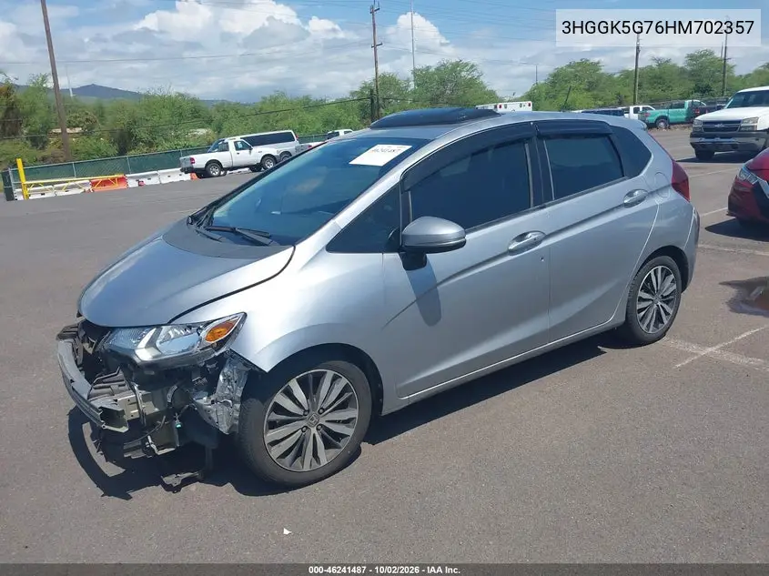 2017 HONDA FIT VIN 3HGGK5G76HM702357 — фото 2